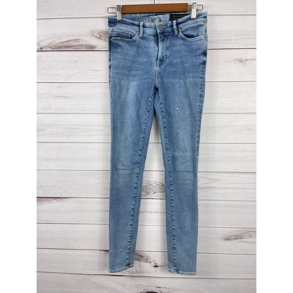 All Saints Jeans Womens 27 Grace Ankle Stretch Skinny Blue‎ Denim pockets